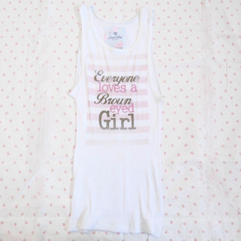 y2k brown eyed girl striped ribbed tank top graphic cami